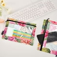 thumbnail image 4 of Watercolor Cactus and Flowers 2 Pack Pencil Pouch for 3 Ring Binder Smooth Zipper Folders with Pockets Clear Window Pencil Case, 4 of 6