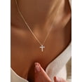thumbnail image 4 of U7 To My Mom Cross Necklace for Women Dainty Silver Cubic Zirconia 18 Inch Pendant Necklace Mother's Day Birthday Gift for Her with Card, 4 of 8