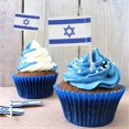 thumbnail image 4 of EFIVS ARTS 100 Pcs Israel Flag Toothpick Cake Toppers Israeli Flag Cocktail Food Decorations Small Mini Stick Cupcake Toppers Picks for Celebration Party Supplies, 4 of 7