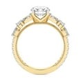thumbnail image 2 of IGI Certified 3 Carat Cushion Shape Lab Grown Diamond Engagement Ring | 14K Yellow Gold | Chrizan Round & Pear Side Stone Diamond Ring | FG-VS1-VS2 Quality Friendly Diamonds, 2 of 6