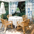 thumbnail image 4 of Outdoor Curtains for Patio Waterproof, Seahorse Coastal Outdoor Privacy Panels Grommet, Summer Nautical Starfish Coral Grey Wooden Blackout Outside Curtains for Porch/Cabana 54"x95", 2 Panels, 4 of 8