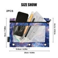 thumbnail image 3 of Starry Sky Shells 2 Pack Pencil Pouch for 3 Ring Binder Smooth Zipper Folders with Pockets Clear Window Pencil Case, 3 of 6
