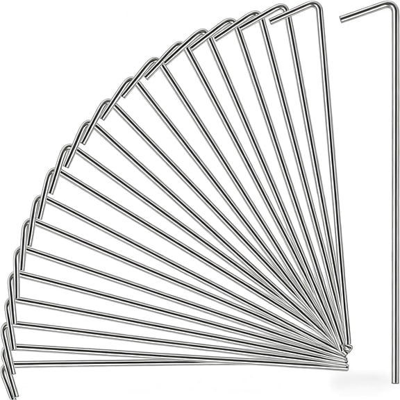 20 Pack Heavy Duty Metal Tent Stakes for Outdoor Decor, Garden, Pergola & Christmas Decorations – Rust-Proof Ground Anchors