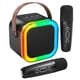 thumbnail image 1 of Máquina de karaoke Peski portátil Bluetooth con 2 micrófonos, color negro, 1 of 8