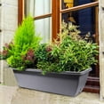 thumbnail image 5 of 6 Pcs 24 inch Window Box Planter, Large Rectangular Flower Planter Boxes with Shelf Insert Plastic for Indoor and Outdoor Garden, Balcony Home Decor (6, 24 inch), 5 of 7