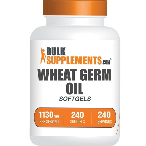 BulkSupplements Wheat Germ Oil Softgels - 1130mg per Serving (240 Softgels - 240 Servings)