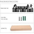 thumbnail image 4 of 1 Set Running Medal Holder Wooden Runner Sport Medal Hanger Display Medal Rack Wall Rack Mounted over 30 Medals for Run Marathon Swim Gymnastics Competition Athletes Medalist Black 15.7x5.9Inch, 4 of 7