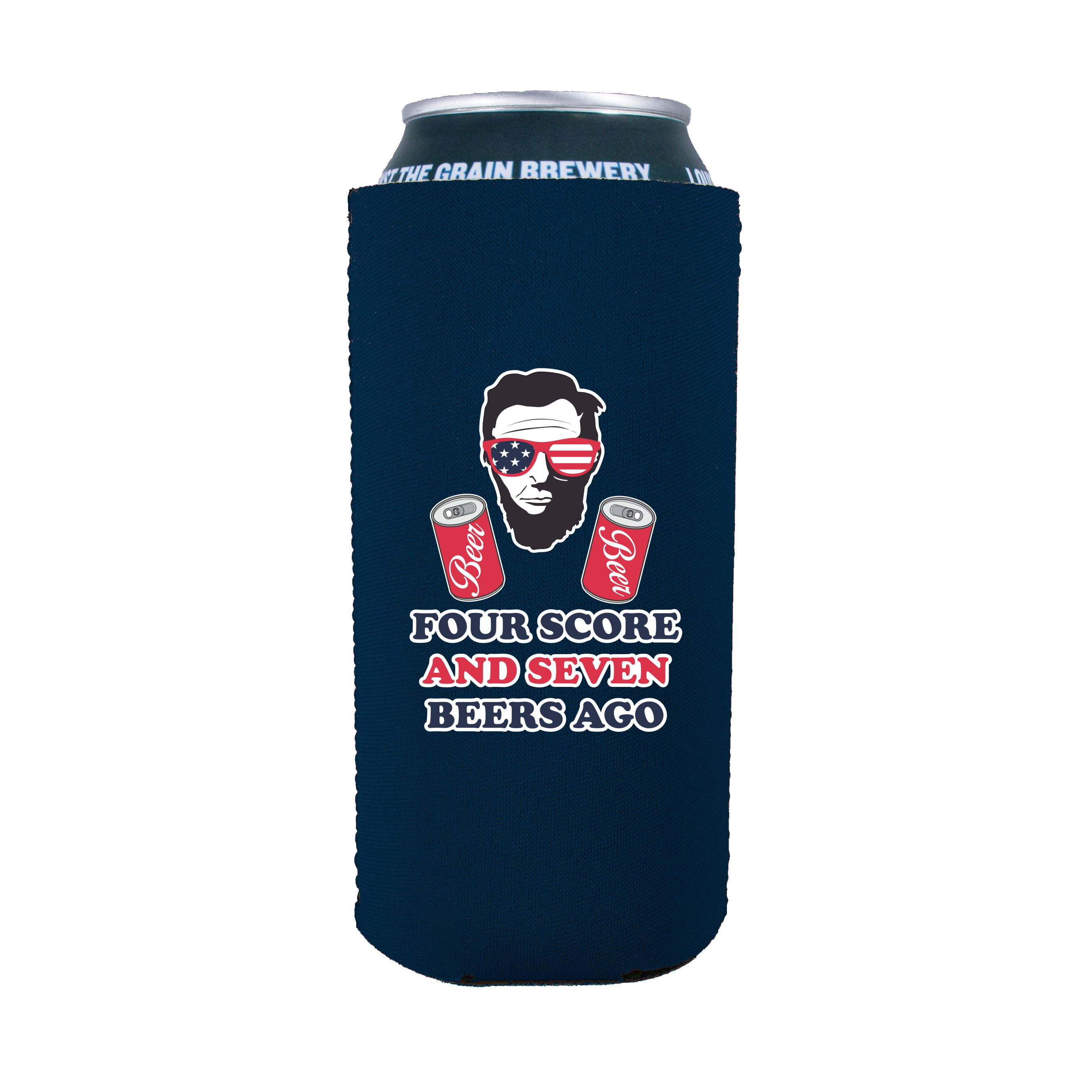Four Score and Seven Beers Ago 16 oz. Can Coolie (Navy)