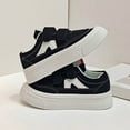 thumbnail image 2 of Kids Sneakers Boys Girls Fashion Color Block Hook and Loop Flat Walking Shoes Casual Slip on Running Athletic Shoes Black 10 Little Kid, 2 of 6