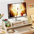 thumbnail image 6 of Monitor Stand Riser without Drawer, White Computer Desk Riser, 6 of 6
