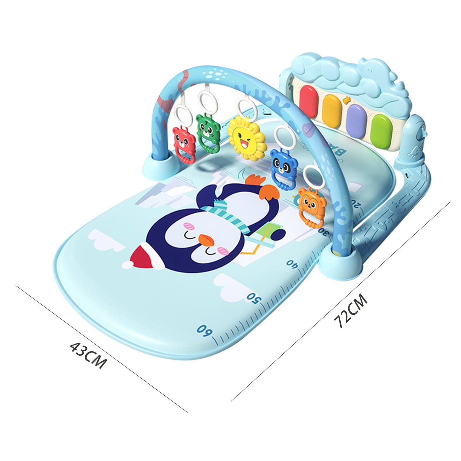 YIFAEUX Baby Gym Play Mat And Piano Gym with Tummy Time Mat Interactive Musical Toys Creative Activity Center for Infants Toddlers Sensory Development Motor Skills Training Birthday Gift