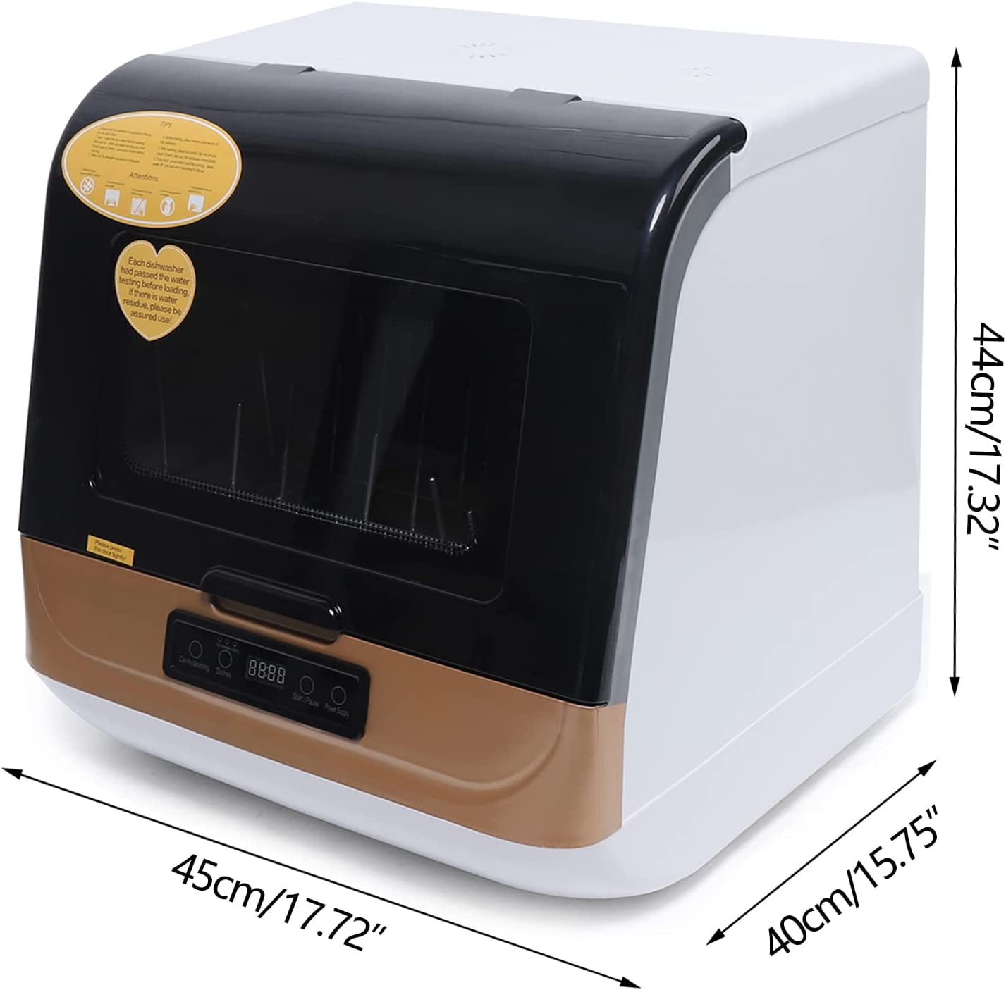 1200W Portable Countertop Dishwasher 4 Washing Programs Display Automatic Dishwashing