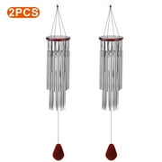 2PCS Large Aluminium Wind Chimes iMounTEK 36" 27 Tubes Smooth Melodic Tones Wind Chime Zen Atmosphere for Indoor Outdoor Garden Patio Decoration Classic Silver