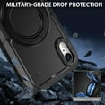 thumbnail image 6 of Design for iPhone XR Case, Built in Kickstand & Ring Holder  Grade Heavy Duty Shockproof Protective Phone Phone Cases for Apple iPhone XR 6.1", Black, 6 of 16