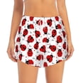 thumbnail image 2 of Susaid Ladybug And Heart Print Women's High Waisted Running Shorts Quick Dry Athletic Gym Track Workout Shorts Zip Pocket-XX-Large, 2 of 7