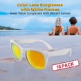 thumbnail image 3 of 10 Color Lens Sunglasses with White Frames Pack - UV 400, Reflector Mirrored - Yellow, 3 of 8