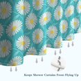 thumbnail image 6 of Turquoise Daisy Flower Yellow Centers Pattern Shower Curtain 72"x84" ,Bathroom Decorative Shower Curtains Set with 12 Hooks,Modern Waterproof Washable Shower Curtain, 6 of 6