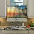 thumbnail image 5 of Coolnut Palm Tree Kitchen Curtains 2 Panels, UV Protected Tier Curtains Half Window Curtains for Guest Room Bathroom Sink Laundry Room Basement,24"x 27", 5 of 6