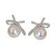 thumbnail image 3 of Pendientes de lazo para mujer, pendientes de lazo con diamantes de imitación, accesorios delicados y modernos, pendientes de lazo de perlas para , Plata, 3 of 9