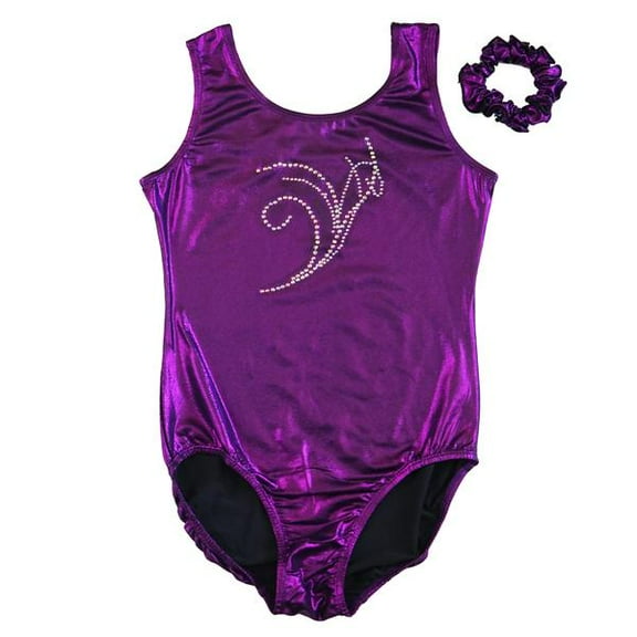Wenchoice Purple Flower Leotard & Hair Tie - Infant, Toddler, Girls & Women Adult M