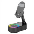 thumbnail image 1 of Soporte de Teléfono de Escritorio Mejorado, Ajustable, Portátil, RGB, con Micrófono y Altavoz para Mostrador, Tocador, Mesita de Noche, Viaje o Coche., 1 of 5
