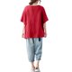 thumbnail image 4 of V Cuello Blusas para las Mujeres, de Moda Retro Bordado Cuello Redondo Cinco Cuartos de Manga para el Uso Casual, 4 of 8
