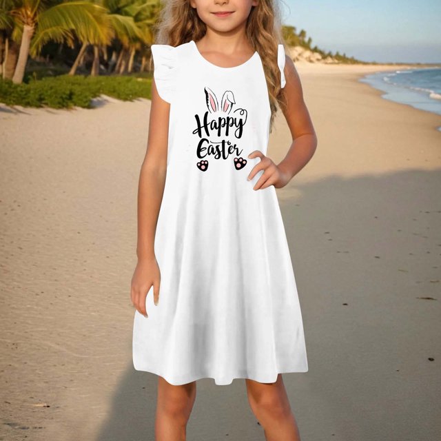 LOVZFMLL Robe Enfant Fille Sans Manches Robe Princesse Robe Queue de Fleurs Jupe Jupe en Tulle Robe Canonique