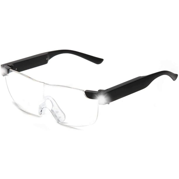 180 LED Lighted Magnifier Eyeglasses for Reading Hobbies and Close