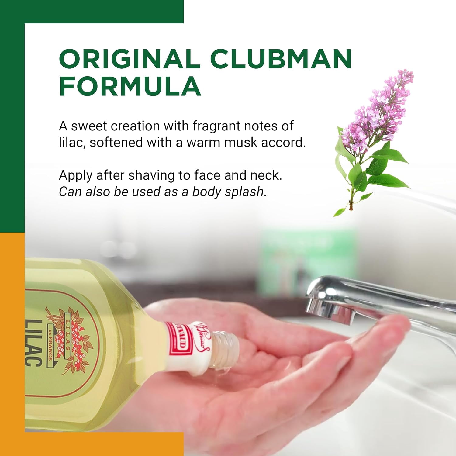 Clubman Pinaud Lilac Vegetal Liquid After Shave, Cools and