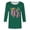 Dark Green, variant on 67 Six Seven Letter T-Shirts For Women T-Shirts Casual Women'S 67 Carnival Printed Winter Round Neck Three Quarter Sleeve Top White Xxxl