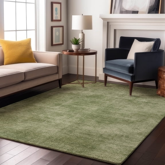 Addison Rugs Mayfield Premium Machine Washable Transitional Abstract Green Rectangle Rug, 8' x 10'