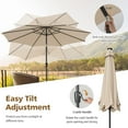 thumbnail image 5 of PetFurnishn 10 FT Solar Patio Umbrella with 112 LED Light, Outdoor Umbrella with Tilt Adjustment, Crank System, 8 Metal Ribs & Vented Top, Deck Table Market Umbrella for Garden Pool Deck Yard, 5 of 9