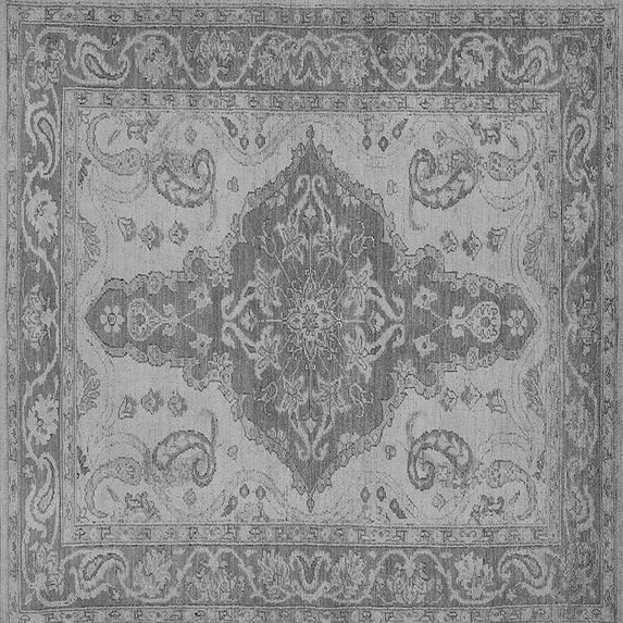 Ahgly Company Indoor Square Oriental Gray Traditional Area Rugs, 4' Square