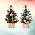 thumbnail image 2 of 2 piezas exquisita decoración de árbol de Navidad en miniatura modelo de árbol de Navidad regalos decoración de fiesta en casa realista (20 cm dorado A y dorado C), 2 of 5