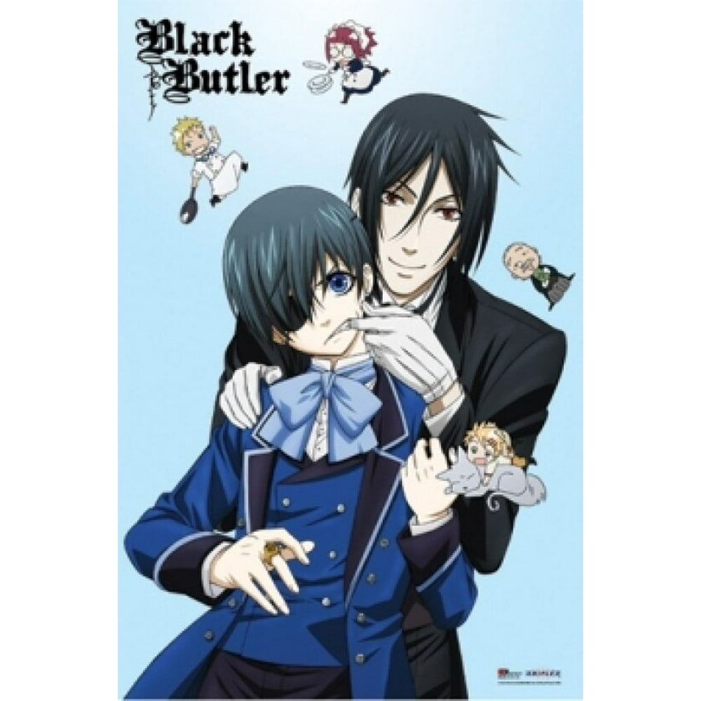 Black Butler Sebastian, Ciel & Chibis Poster Poster Print