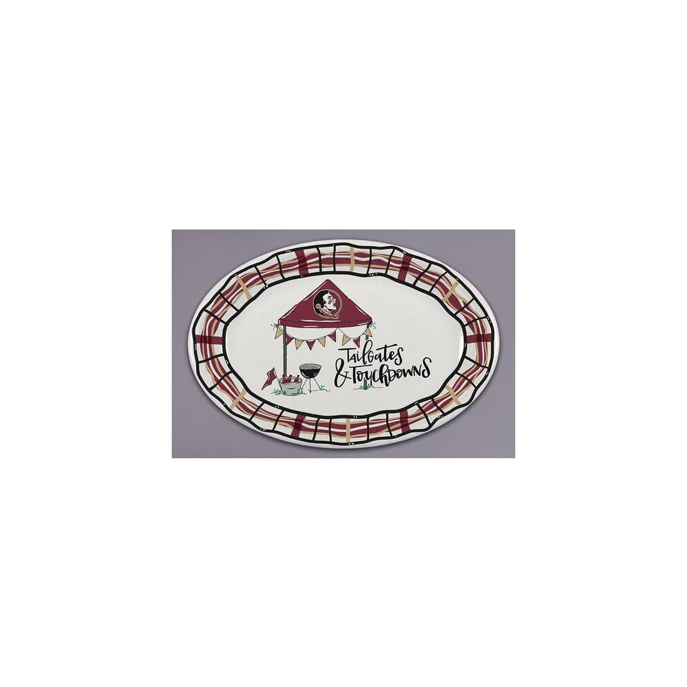 Magnolia Lane BBQ Melamine Oval Platter, 18-inch Length, Serverware, Kitchen Accessories