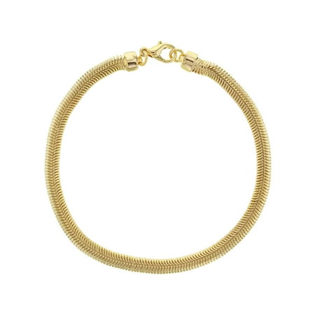 18k bracelet chain gold flat mesh plated snake thick womens classic