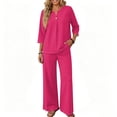thumbnail image 4 of 2 Piece Lounge Sets for Women 3/4 Sleeve Matching Sets Fall Spring Vacation Travel Outfits Fashion Clothing, 4 of 5