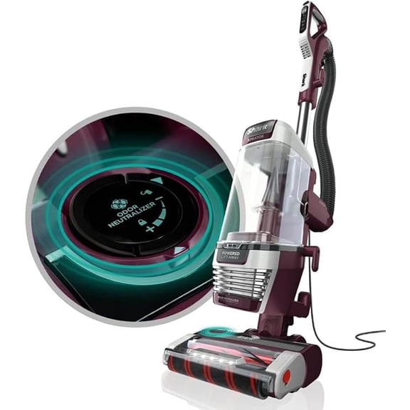 Restored Shark Stratos AZ3000 Upright Vacuum, DuoClean PowerFins HairPro, Powered Lift-Away, Self-Cleaning Brushroll, Odor Neutralizer, HEPA, Pet, Red Plum