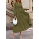 thumbnail image 3 of Vestido PRETTYGARDEN 2025 Otoño Maxi Verde Militar Manga Larga Cuello en V Talle S, 3 of 8
