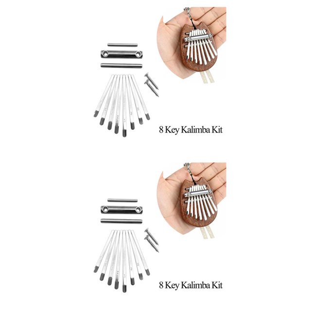 Juego de Piano Eigraketly de 8 teclas sillín de puente Kalimba Kit de accesorios DIY 2piezas