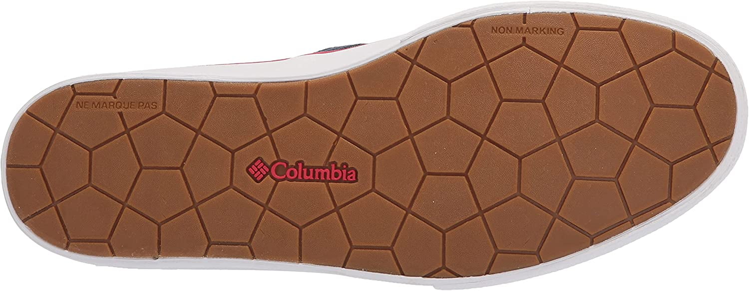 Columbia Mens Slack Tide Slip PFG Boat Shoe 8.5 Zinc/Bright Red