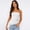 White, variant on LYMAYTER‌ Women's Strapless Tops‌ Ruffled Asymmetrical Hem Tube Top Ruched Bandeau Cami Tank Summer