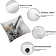 thumbnail image 4 of BANET  Guitar Throw Pillow Cushion Cover, Hand Drawn Style Electric Guitar on White Backdrop Rock Music Accords Sketch Art, Decorative Square Accent Pillow Case 12x12in, 4 of 5