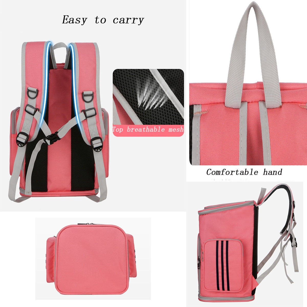 Pet Carrier Backpack Cat Carrier Backpack Dog Carrier Backpack for Small Cats Dogs Wide Use Breathable Strong and Durable Pet Backpack(Pink)
