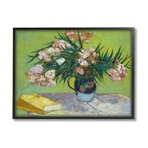 Stupell Industries Classic Flowers & Books Botanical & Floral Painting Black Framed Art Print Wall Art, 14 x 11