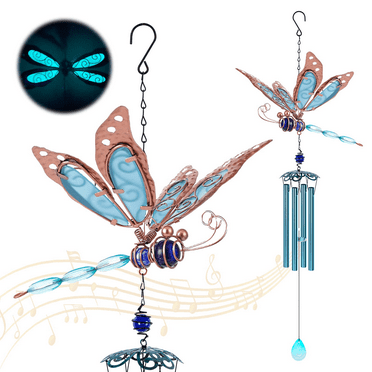 Luminous Dragonfly Wind Chime Outside Memorial Wind Chimes Outdoor with Luminous Wings for Garden Window Yard Patio or Festival Decor/Best Mothers and Women Gifts