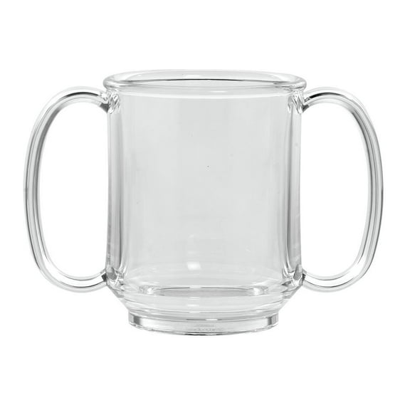 G.E.T. 8 Oz Clear Tritan Plastic Adult Sippy Mug - 5L x 2 3/4"W x 3 3/4"H