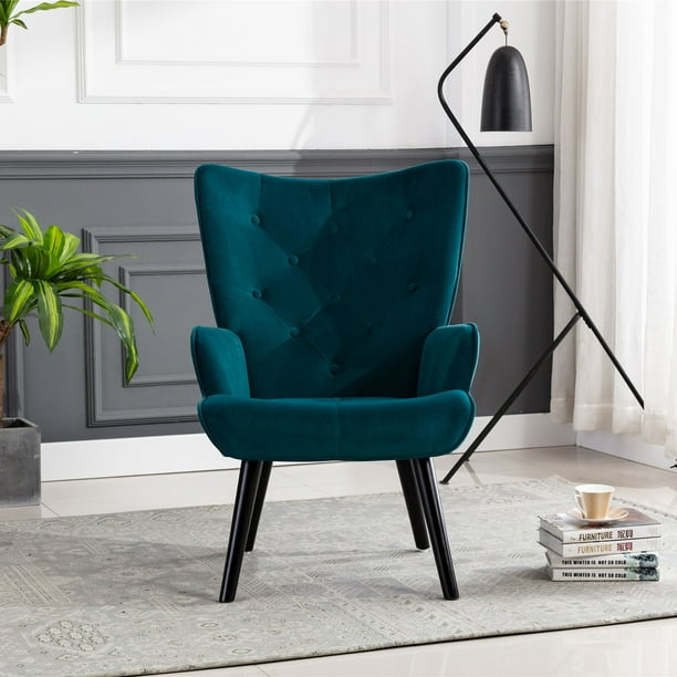 Modern Button Tufted Wingback Upholstered Accent Chair