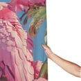 thumbnail image 3 of Shower Curtain, Pink Parrot Tropical Blossoms Waterproof Fabric Plastic Shower Curtain, Drying Fast Bathroom Curtain with 9 Buttonholes, Ruffle Shower Curtain 60x72in, 3 of 8